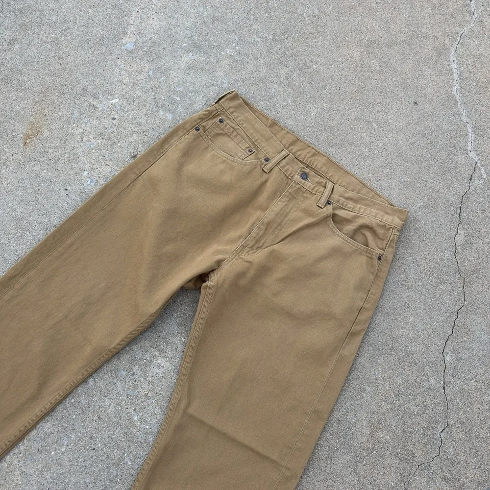Levi's 505 Men's 36x30 Light Brown Straight Leg Jeans Regular Fit Caraway Twill